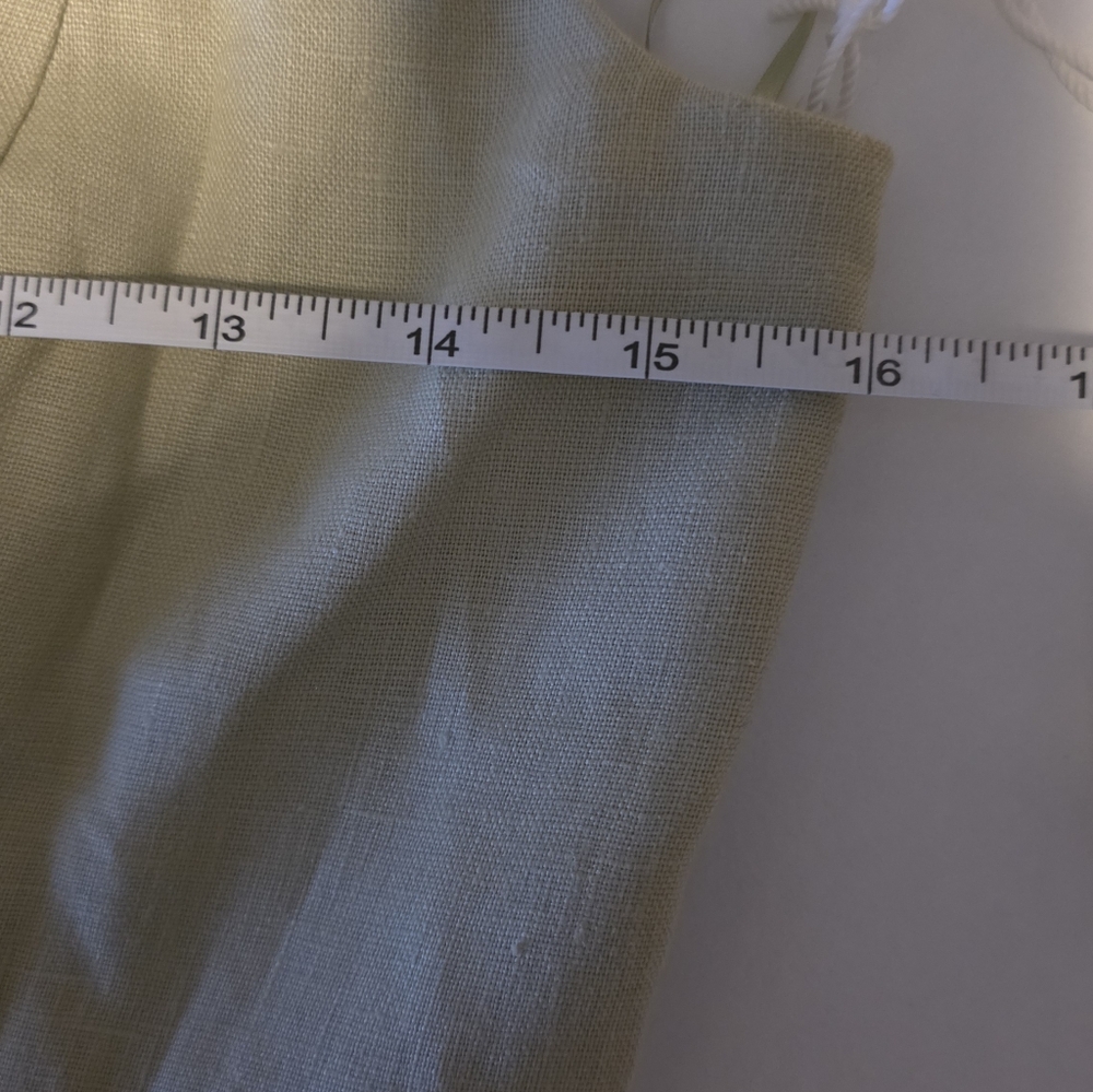 Reformation Sawyer Linen Dress Mini Dried Herbs Sage Green Size 6 NWT - Picture 10 of 10